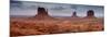 Scenic view of mittens on Monument Valley, Utah-Arizona, USA-null-Mounted Photographic Print