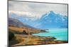 Scenic View of Mount Cook Viewpoint with the Lake Pukaki and the Road Leading to Mount Cook Village-Kuntalee Rangnoi-Mounted Photographic Print