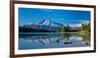 Scenic view of Mount Rundle reflected in Two Jack Lake, Banff National Park, Alberta, Canada-null-Framed Photographic Print