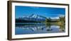 Scenic view of Mount Rundle reflected in Two Jack Lake, Banff National Park, Alberta, Canada-null-Framed Photographic Print