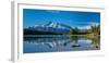 Scenic view of Mount Rundle reflected in Two Jack Lake, Banff National Park, Alberta, Canada-null-Framed Photographic Print