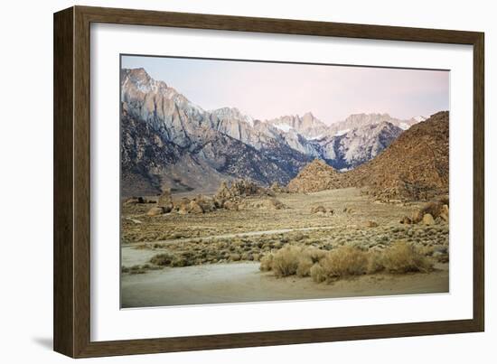 Scenic View Of Mount Whitney From The Alabama Hill In The Morning Light-Ron Koeberer-Framed Photographic Print