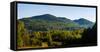 Scenic view of mountain range, Bromont, Quebec, Canada-null-Framed Stretched Canvas