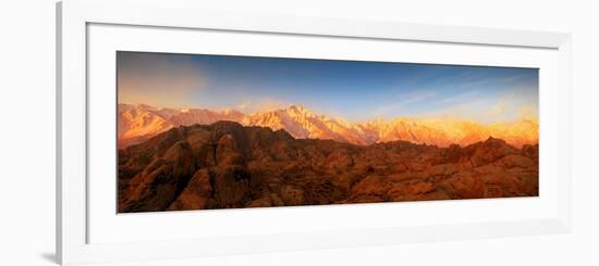 Scenic View of Mountains, Mount Whitney, Lone Pine Peak, Sierra Nevada, California, USA-null-Framed Photographic Print