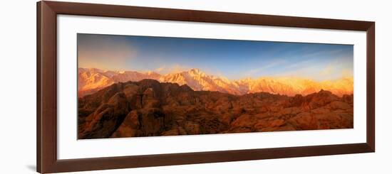 Scenic View of Mountains, Mount Whitney, Lone Pine Peak, Sierra Nevada, California, USA-null-Framed Photographic Print
