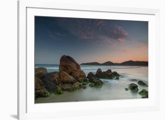 Scenic View of Praia Do Rosa Beach in Florianopolis Mainland at Sunset-Alex Saberi-Framed Photographic Print