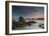 Scenic View of Praia Do Rosa Beach in Florianopolis Mainland at Sunset-Alex Saberi-Framed Photographic Print