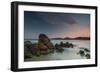 Scenic View of Praia Do Rosa Beach in Florianopolis Mainland at Sunset-Alex Saberi-Framed Photographic Print