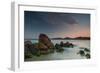 Scenic View of Praia Do Rosa Beach in Florianopolis Mainland at Sunset-Alex Saberi-Framed Photographic Print