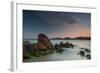 Scenic View of Praia Do Rosa Beach in Florianopolis Mainland at Sunset-Alex Saberi-Framed Photographic Print