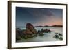 Scenic View of Praia Do Rosa Beach in Florianopolis Mainland at Sunset-Alex Saberi-Framed Photographic Print