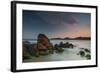 Scenic View of Praia Do Rosa Beach in Florianopolis Mainland at Sunset-Alex Saberi-Framed Photographic Print