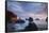 Scenic view of rock formations in the ocean, Haystack Rock, Cannon Beach, Samuel H. Boardman Sta...-Panoramic Images-Framed Stretched Canvas