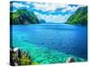 Scenic View of Sea Bay and Mountain Islands, Palawan, Philippines-photoroman-Stretched Canvas