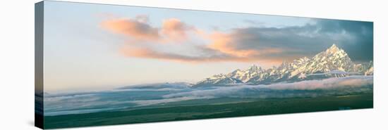Scenic view of Teton Range at sunrise, Grand Teton National Park, Teton County, Wyoming, USA-null-Stretched Canvas