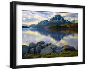 Scenic view of The Grand Paine in late afternoon, Torres del Paine National Park, Chile, South A...-Panoramic Images-Framed Photographic Print