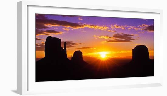 Scenic view of the Monument Valley at sunrise, Arizona, USA-null-Framed Photographic Print