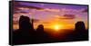 Scenic view of the Monument Valley at sunrise, Arizona, USA-null-Framed Stretched Canvas