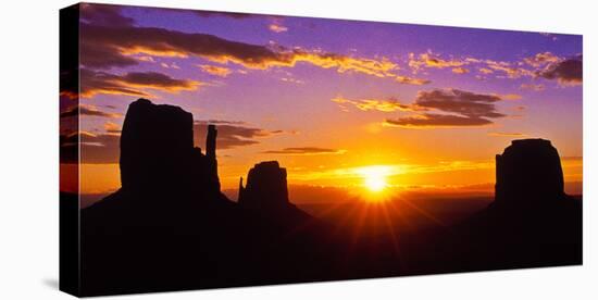 Scenic view of the Monument Valley at sunrise, Arizona, USA-null-Stretched Canvas