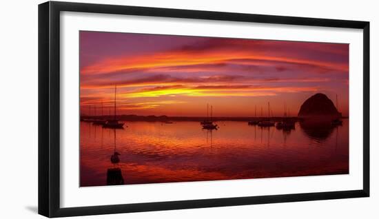 Scenic view of the Morro Bay at dusk, San Luis Obispo County, California, USA-null-Framed Photographic Print