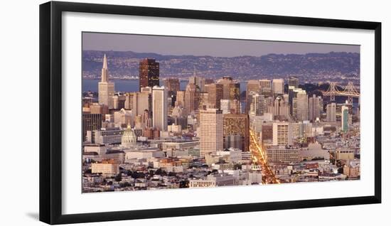 Scenic View of the San Francisco Skyline at Sunset from the Twin Peaks Overlook-Adam Barker-Framed Photographic Print