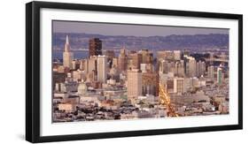 Scenic View of the San Francisco Skyline at Sunset from the Twin Peaks Overlook-Adam Barker-Framed Photographic Print