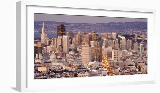 Scenic View of the San Francisco Skyline at Sunset from the Twin Peaks Overlook-Adam Barker-Framed Photographic Print