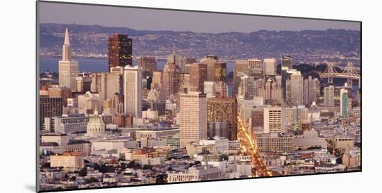 Scenic View of the San Francisco Skyline at Sunset from the Twin Peaks Overlook-Adam Barker-Mounted Photographic Print