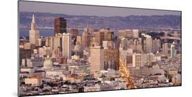 Scenic View of the San Francisco Skyline at Sunset from the Twin Peaks Overlook-Adam Barker-Mounted Photographic Print