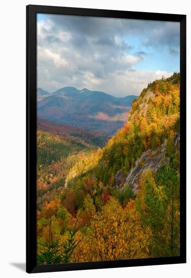 Scenic view of trees on mountain, Great Range, Giant Mountain, Adirondack Mountains State Park,...-null-Framed Photographic Print