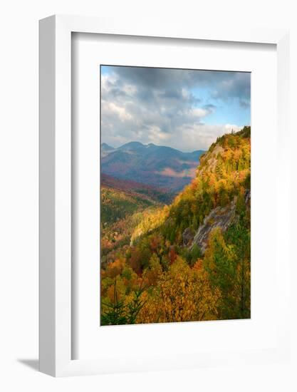 Scenic view of trees on mountain, Great Range, Giant Mountain, Adirondack Mountains State Park,...-null-Framed Photographic Print