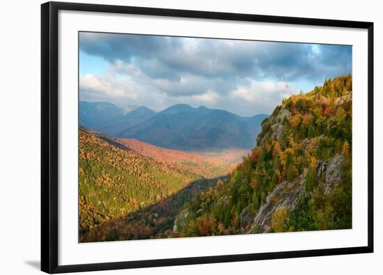 Scenic view of trees on mountain, Great Range, Giant Mountain, Adirondack Mountains State Park,...-null-Framed Photographic Print