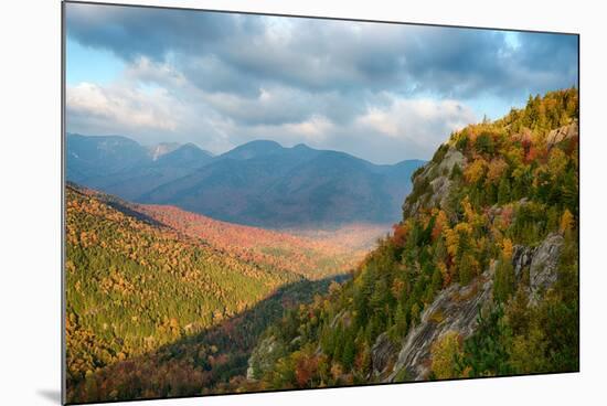 Scenic view of trees on mountain, Great Range, Giant Mountain, Adirondack Mountains State Park,...-null-Mounted Photographic Print
