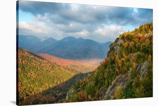 Scenic view of trees on mountain, Great Range, Giant Mountain, Adirondack Mountains State Park,...-null-Stretched Canvas