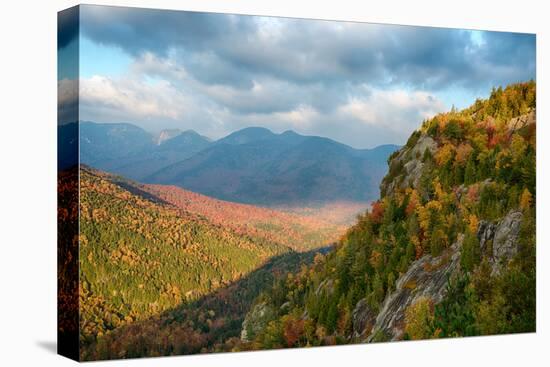 Scenic view of trees on mountain, Great Range, Giant Mountain, Adirondack Mountains State Park,...-null-Stretched Canvas