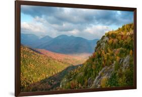 Scenic view of trees on mountain, Great Range, Giant Mountain, Adirondack Mountains State Park,...-null-Framed Photographic Print