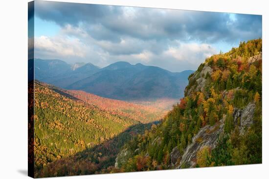 Scenic view of trees on mountain, Great Range, Giant Mountain, Adirondack Mountains State Park,...-null-Stretched Canvas