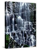 Scenic view of waterfall, Ramona Falls, Mt Hood Wilderness, Mt Hood National Forest, Oregon, USA-null-Stretched Canvas