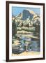 Scenic Vista Woodcut-null-Framed Giclee Print