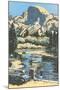 Scenic Vista Woodcut-null-Mounted Giclee Print