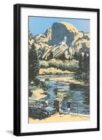 Scenic Vista Woodcut-null-Framed Giclee Print