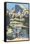 Scenic Vista Woodcut-null-Framed Stretched Canvas