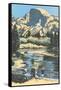 Scenic Vista Woodcut-null-Framed Stretched Canvas