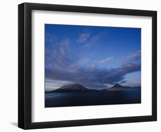 Scenic Volcanos at Sunset, Lake Atitlan, Guatemala-Merrill Images-Framed Photographic Print