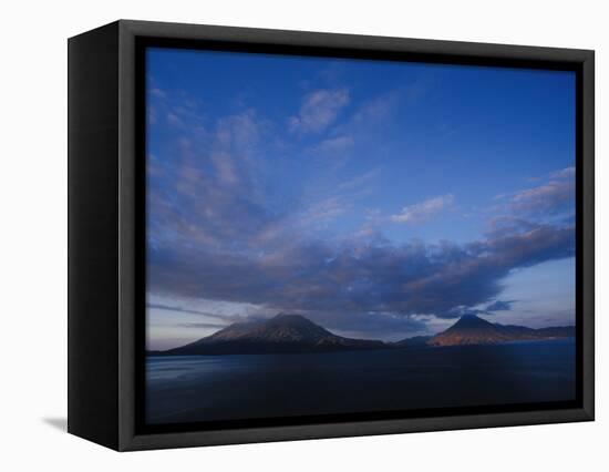 Scenic Volcanos at Sunset, Lake Atitlan, Guatemala-Merrill Images-Framed Stretched Canvas