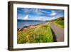 Scenic Winding Road along the Sea Loch Caolisport at Kintyre Peninsula, Argyll and Bute, Scotland,-naumoid-Framed Photographic Print