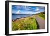 Scenic Winding Road along the Sea Loch Caolisport at Kintyre Peninsula, Argyll and Bute, Scotland,-naumoid-Framed Photographic Print