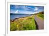 Scenic Winding Road along the Sea Loch Caolisport at Kintyre Peninsula, Argyll and Bute, Scotland,-naumoid-Framed Photographic Print