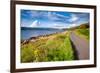 Scenic Winding Road along the Sea Loch Caolisport at Kintyre Peninsula, Argyll and Bute, Scotland,-naumoid-Framed Photographic Print