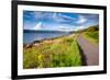 Scenic Winding Road along the Sea Loch Caolisport at Kintyre Peninsula, Argyll and Bute, Scotland,-naumoid-Framed Photographic Print